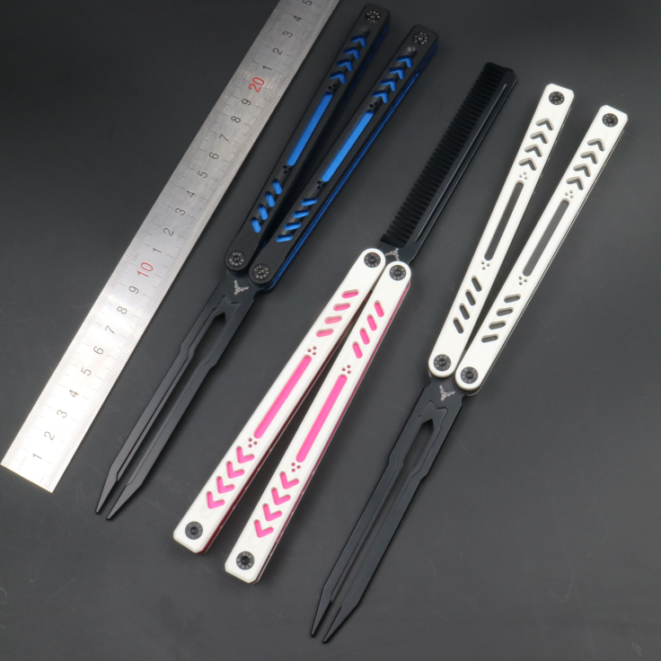 Ethereum G10 Aluminum Handle Butterfly Knife, Bushing Structure CNC Seiko, Throwing Knife Practice Knife Without Cutting Edge