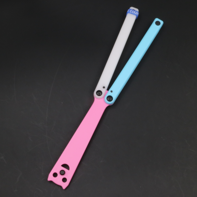 Apocalypse Squid, All Plastic Safety Fancy Butterfly Knife Practice Knife, Luminous, with Counterweight, Unbladed