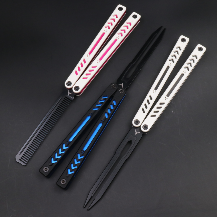 Ethereum G10 Aluminum Handle Butterfly Knife, Bushing Structure CNC Seiko, Throwing Knife Practice Knife Without Cutting Edge