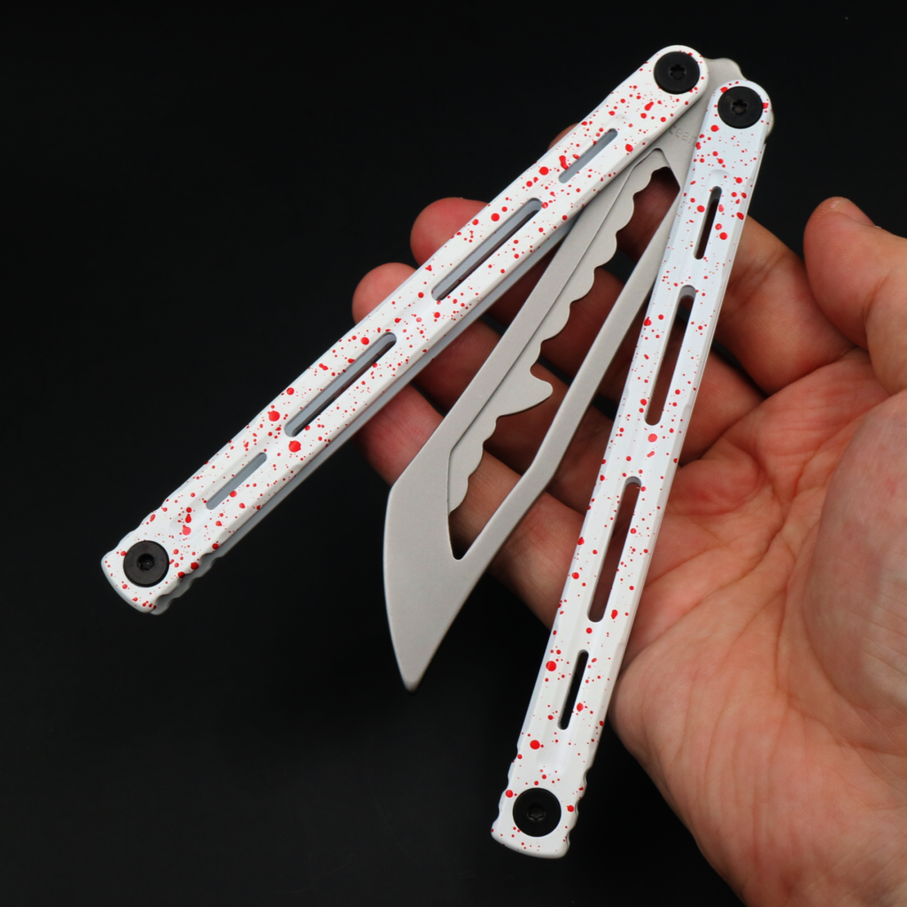 Steel Poseidon Butterfly Knife Fancy Integrated Steel Material Safe No Blade Practice Blade Performance Props