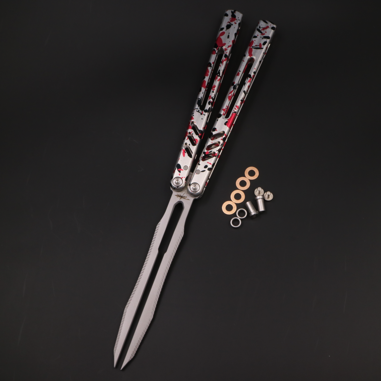 8802v1 Seven Series Aluminum, Unbladed Butterfly Knife, Fancy Beginner Entry, Entertainment Safe Decompression