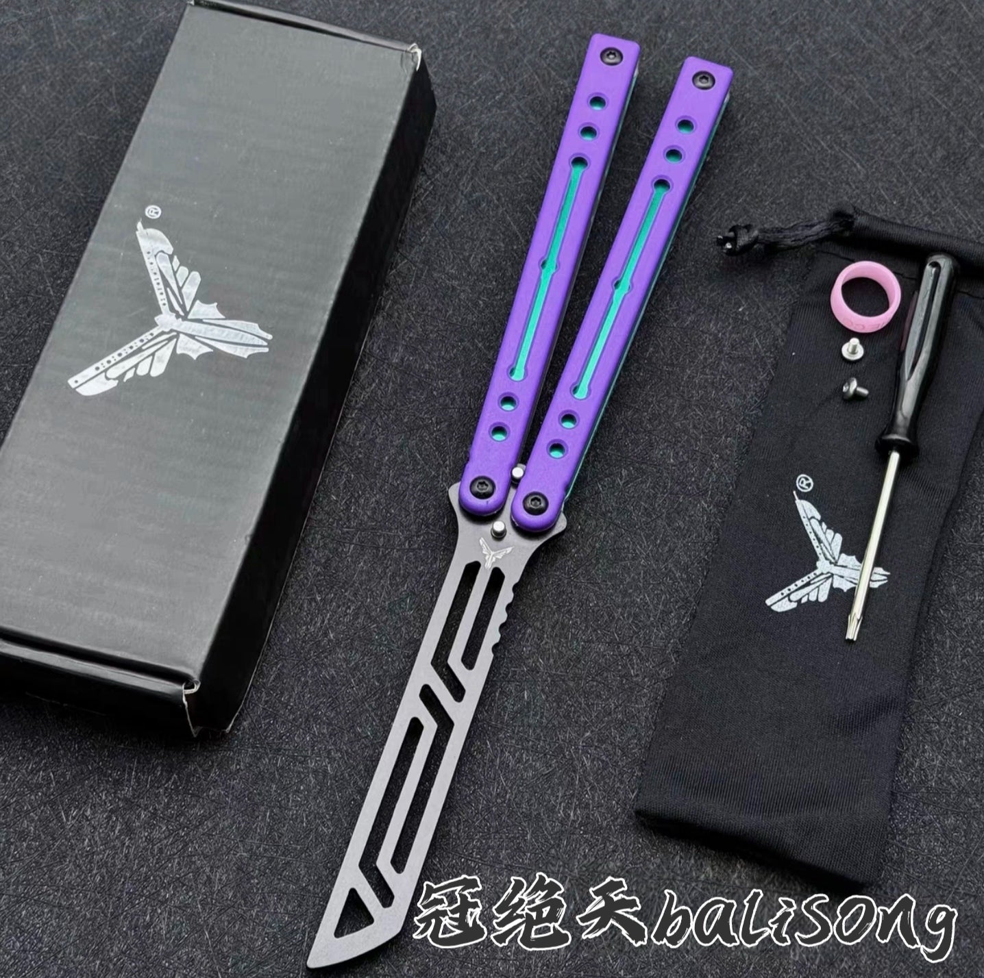 Steel Nautilus, Luminous Counterweight, Bushing Screw, Unbladed Practice Knife