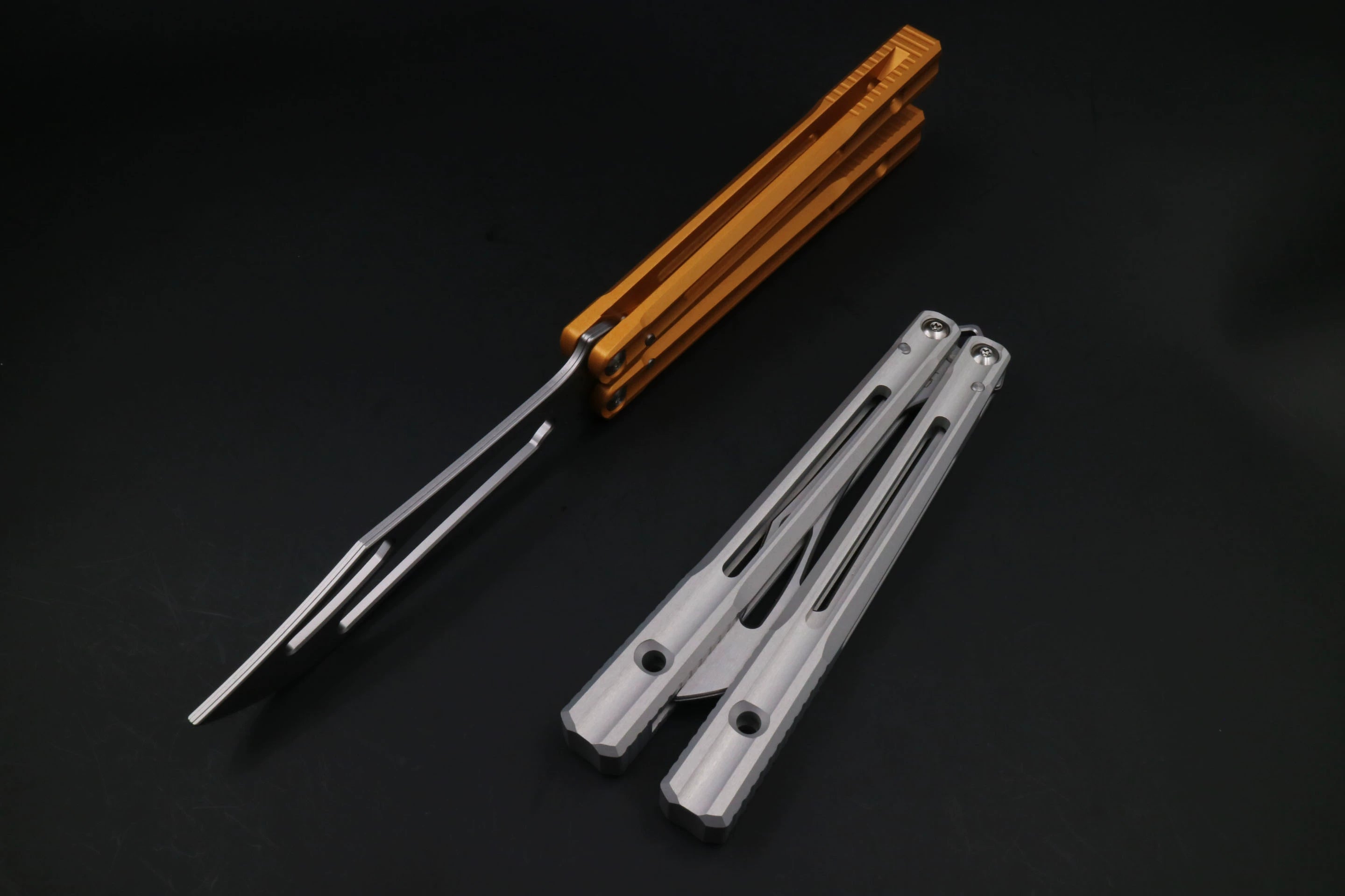 Ban Yu Aluminum Whale, Seven Series Aluminum, Unbladed Butterfly Knife, Glass Sound, Beginner Safety Decompression Finger Limit