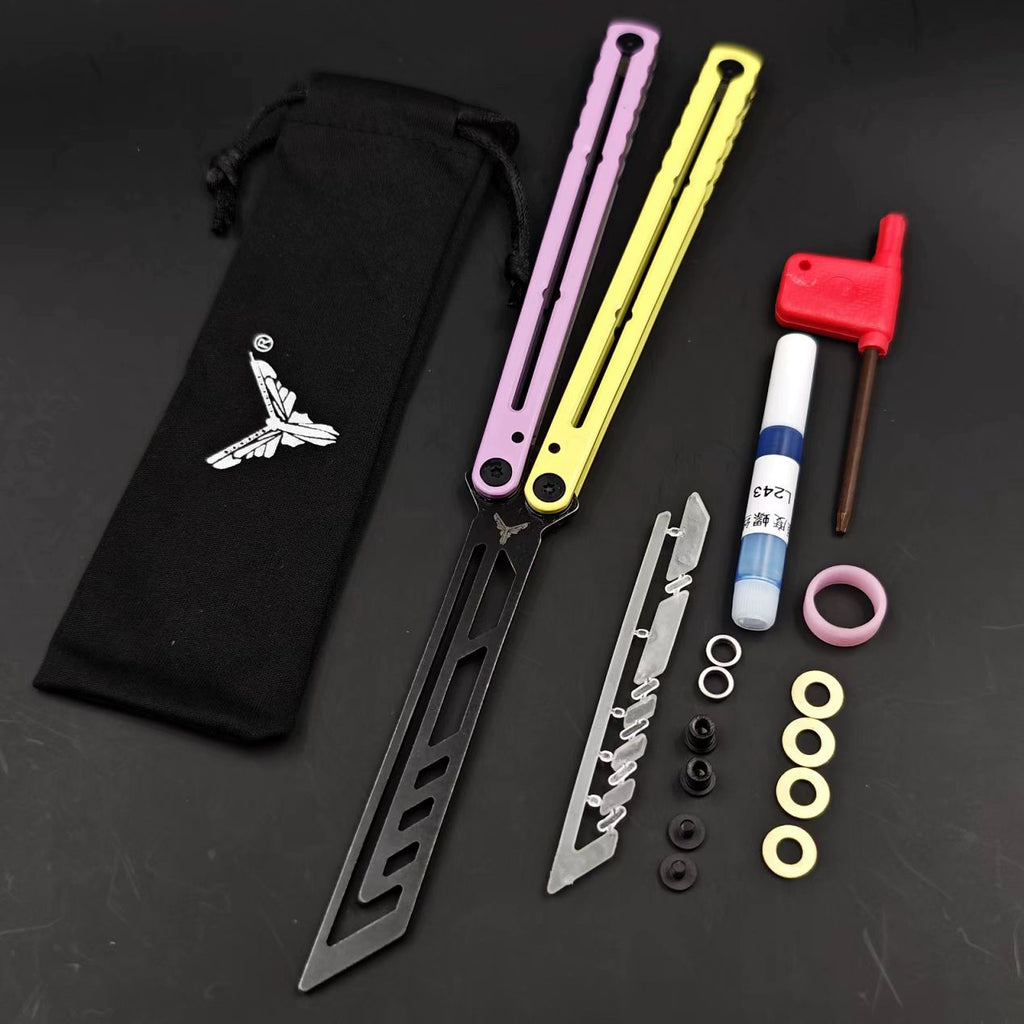 Luminous steel siren, novice butterfly knife, luminous counterweight unbladed