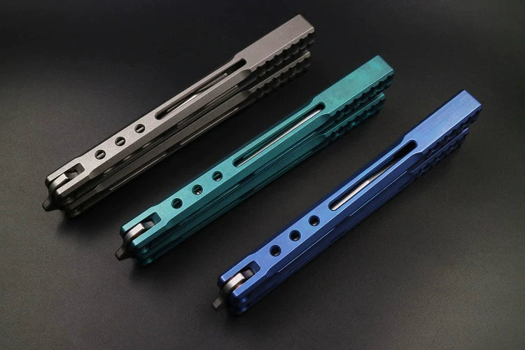 War Whale TC4 Titanium Alloy Integrated Handle, High-end Shaft Sleeve, Oil Storage Positioning Shaft, Butterfly Knife Throwing Knife Unbladed