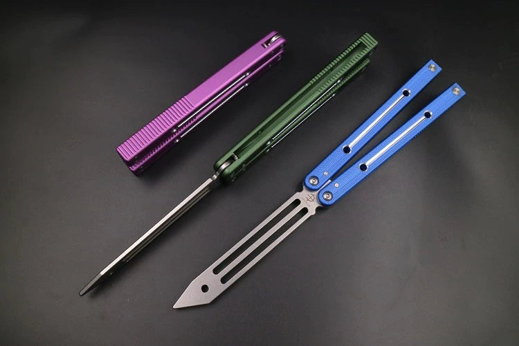 Boundless Big Fish v4 anti-skid integrated aluminum alloy handle, shaft sleeve structure, butterfly knife throwing knife practice knife does not cut the edge