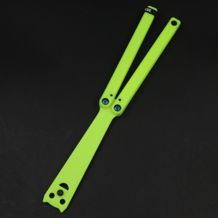 Apocalypse Squid, All Plastic Safety Fancy Butterfly Knife Practice Knife, Luminous, with Counterweight, Unbladed