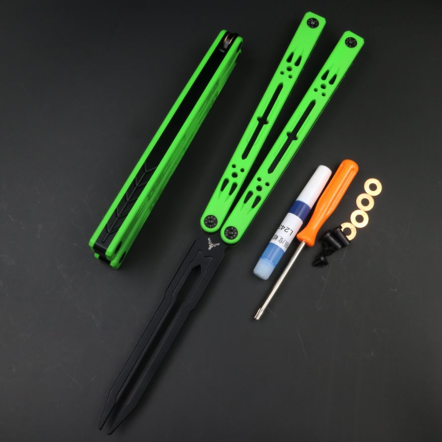 Ethereum G10 Aluminum Handle Butterfly Knife, Bushing Structure CNC Seiko, Throwing Knife Practice Knife Without Cutting Edge