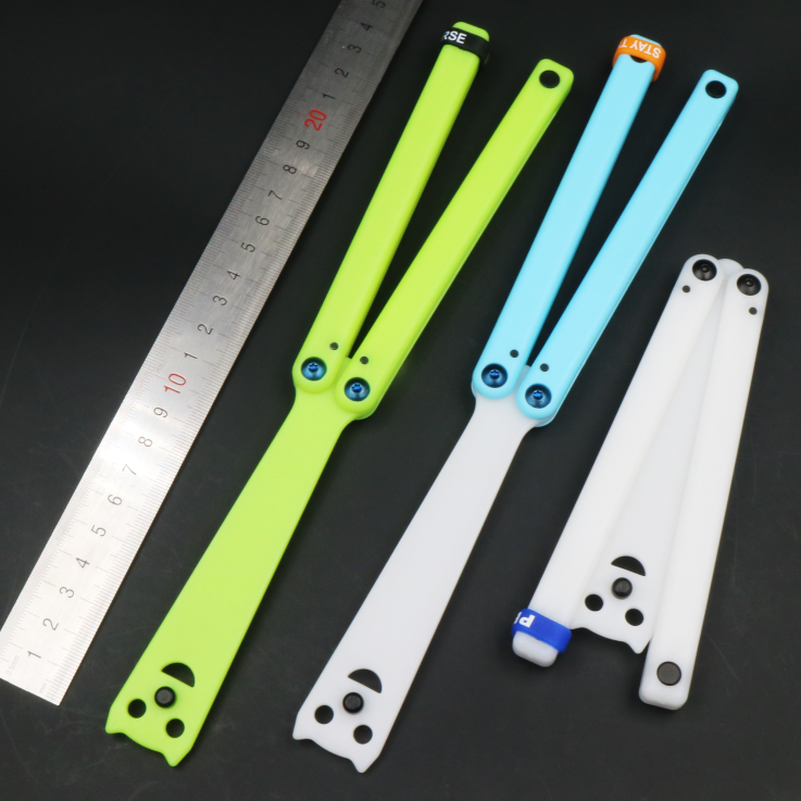 Apocalypse Squid, All Plastic Safety Fancy Butterfly Knife Practice Knife, Luminous, with Counterweight, Unbladed