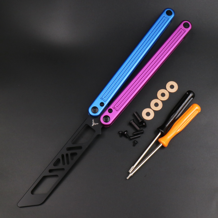 Arctic Circle, High-end Integrated Aluminum Handle Butterfly Knife CNC Seiko, Shaft Sleeve Structure, Throwing Knife Practice Knife Without Cutting Edge