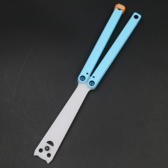 Apocalypse Squid, All Plastic Safety Fancy Butterfly Knife Practice Knife, Luminous, with Counterweight, Unbladed