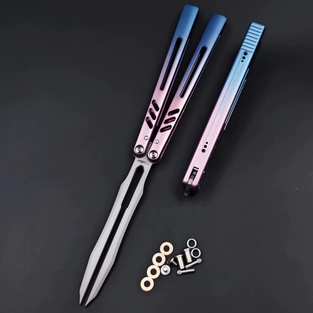 8801V3 Tuning Fork Folding Knife REP Butterfly Fancy AB Novice Practice Entry Toy Knife Unbladed