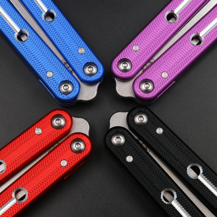 Boundless Big Fish v4 anti-skid integrated aluminum alloy handle, shaft sleeve structure, butterfly knife throwing knife practice knife does not cut the edge
