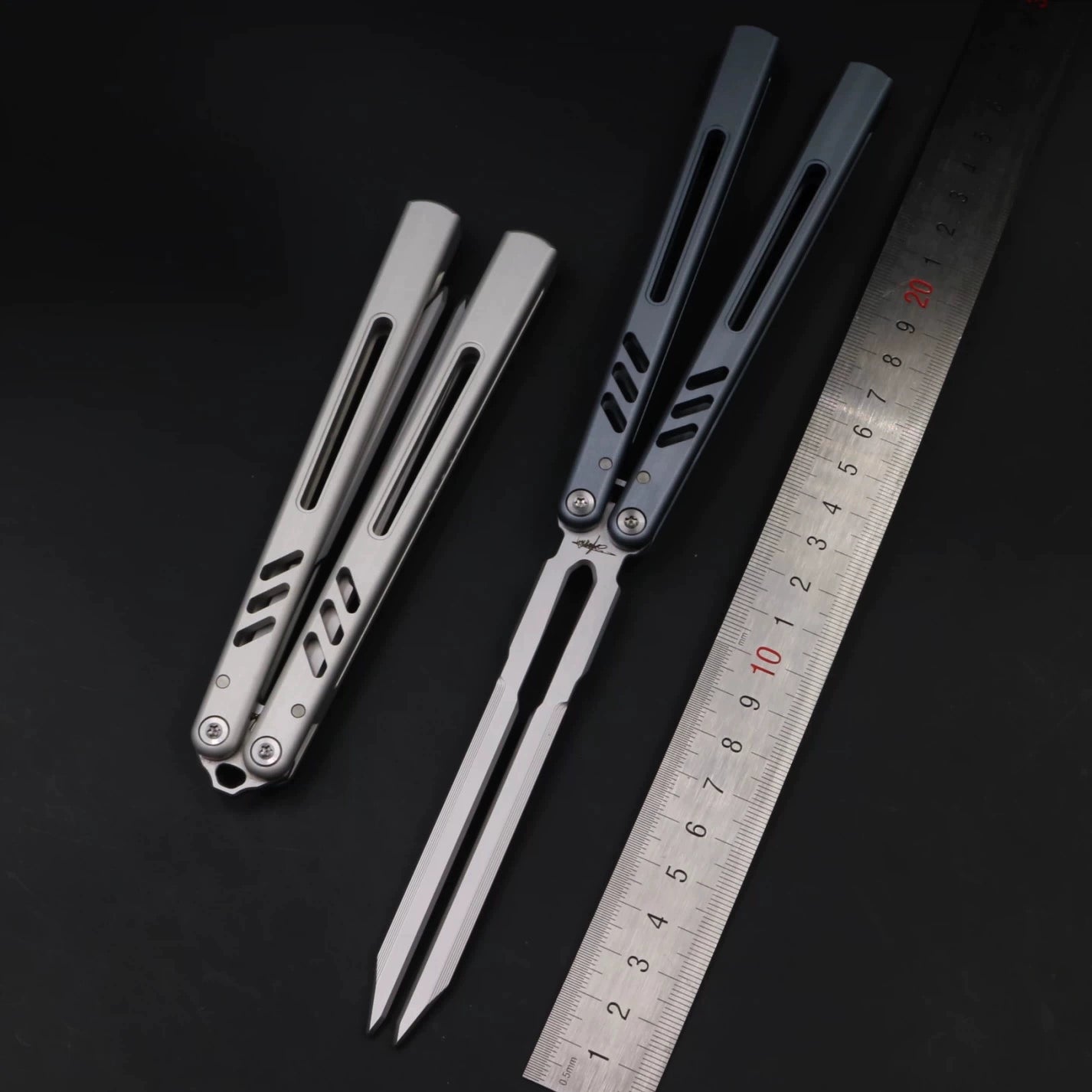 8801V3 Tuning Fork Folding Knife REP Butterfly Fancy AB Novice Practice Entry Toy Knife Unbladed