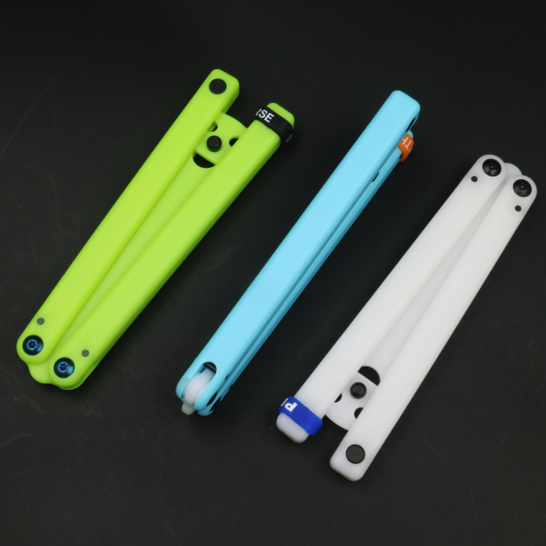 Apocalypse Squid, All Plastic Safety Fancy Butterfly Knife Practice Knife, Luminous, with Counterweight, Unbladed