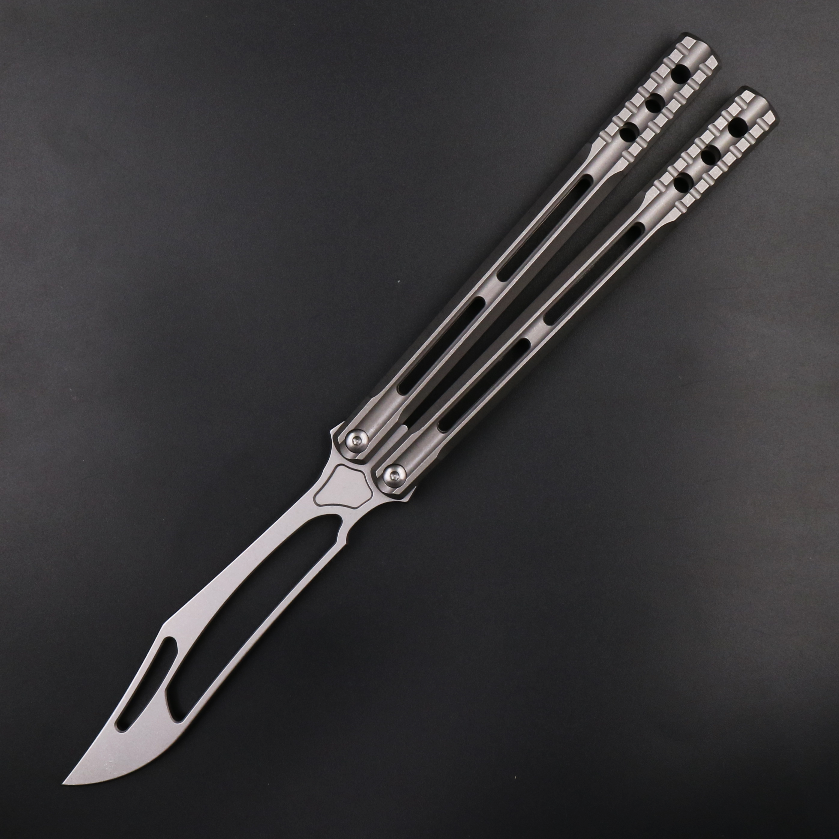 War Whale TC4 Titanium Alloy Integrated Handle, High-end Shaft Sleeve, Oil Storage Positioning Shaft, Butterfly Knife Throwing Knife Unbladed