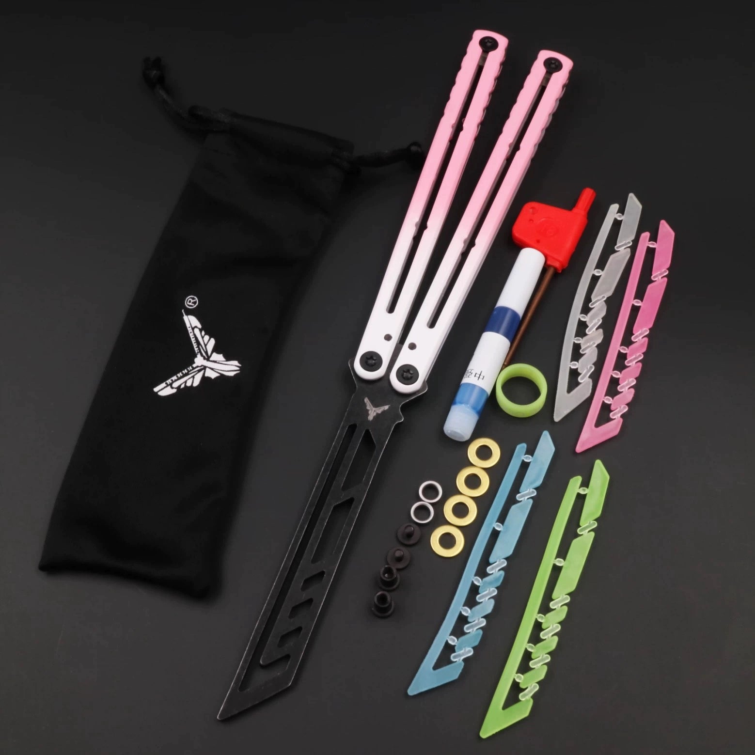 Luminous steel siren, novice butterfly knife, luminous counterweight unbladed