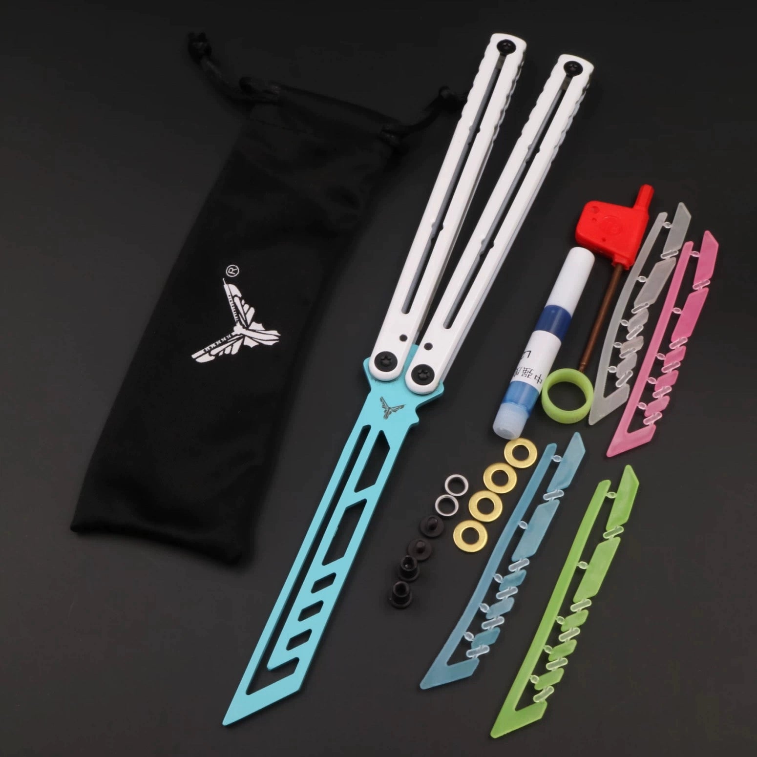 Luminous steel siren, novice butterfly knife, luminous counterweight unbladed