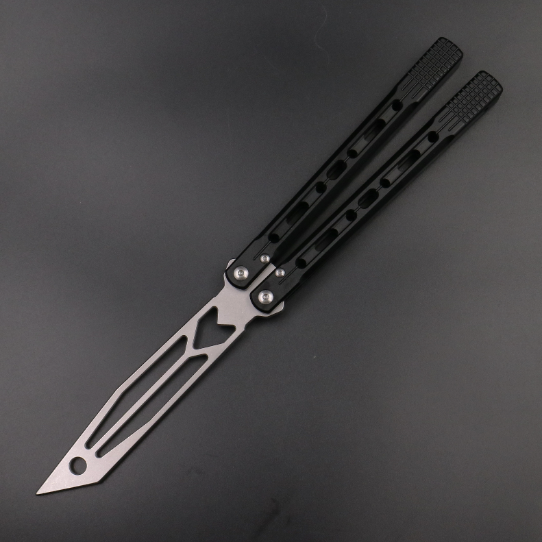 Dark Arrow, Aluminum Alloy Integrated Handle, Light Feel, Shaft Sleeve Structure, Oil Storage Positioning Shaft, Butterfly Knife, Unbladed Blade