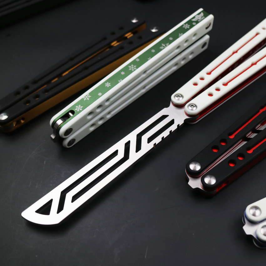 Nautilus, High-end Integrated Aluminum Handle Butterfly Knife, Shaft Sleeve Structure CNC Machining, Throwing Knife Practice Knife Without Cutting Edge