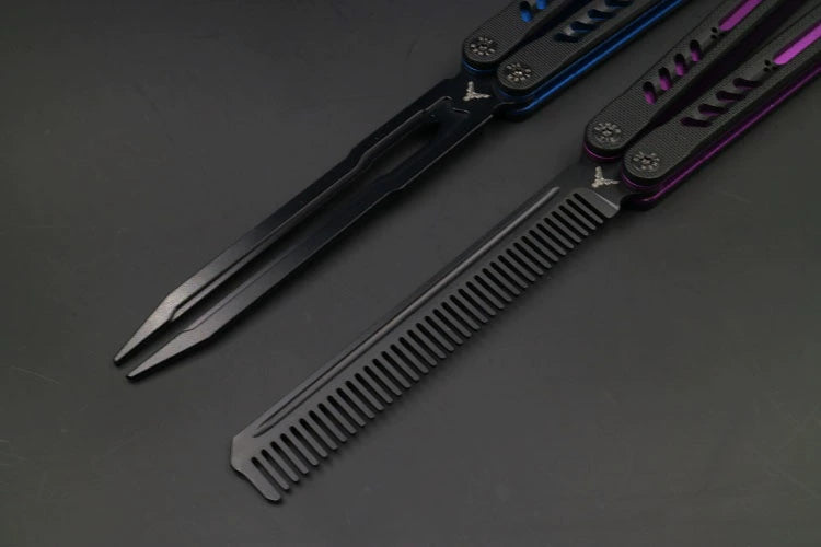 Ethereum G10 Aluminum Handle Butterfly Knife, Bushing Structure CNC Seiko, Throwing Knife Practice Knife Without Cutting Edge