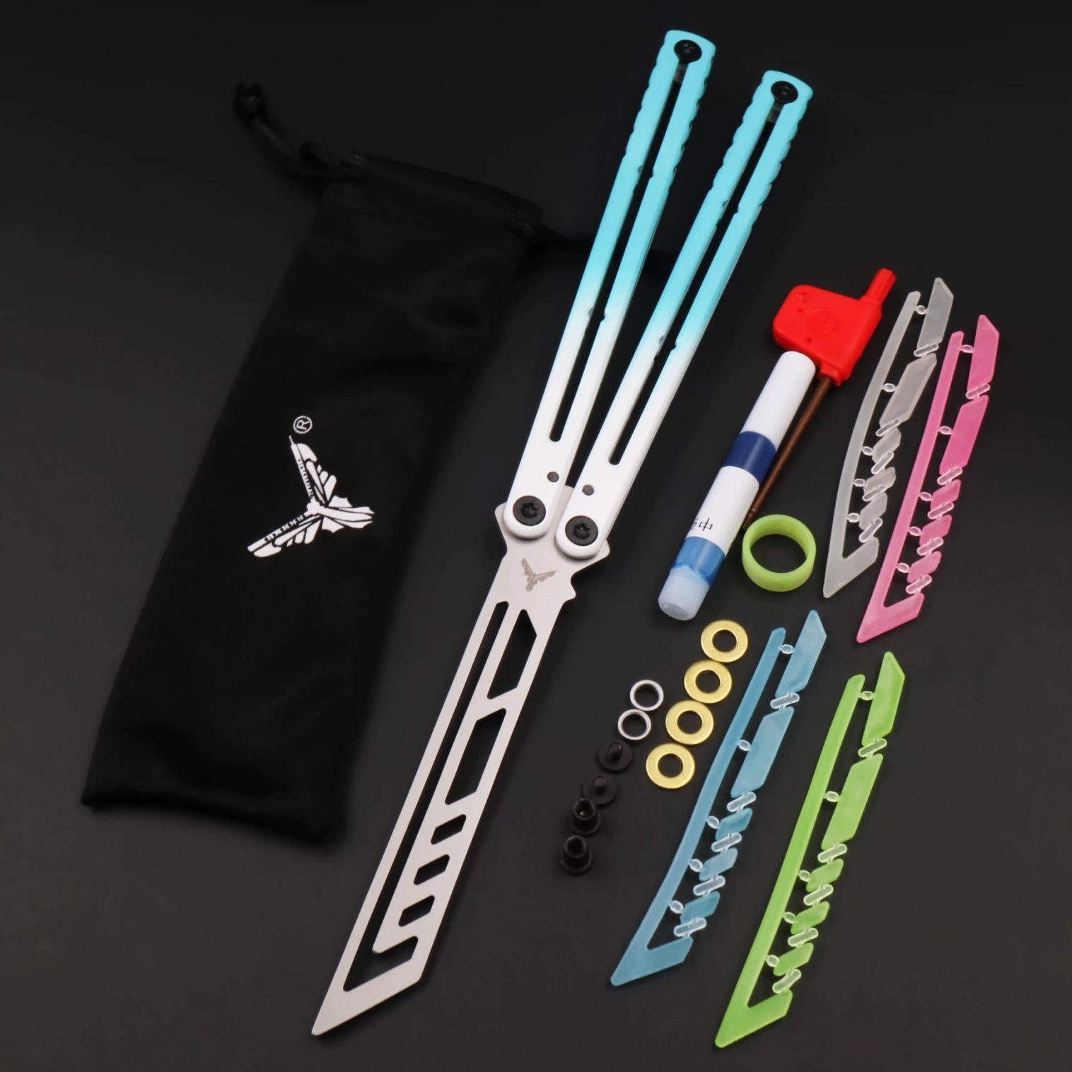 Luminous steel siren, novice butterfly knife, luminous counterweight unbladed
