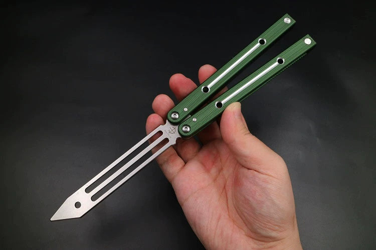 Boundless Big Fish v4 anti-skid integrated aluminum alloy handle, shaft sleeve structure, butterfly knife throwing knife practice knife does not cut the edge