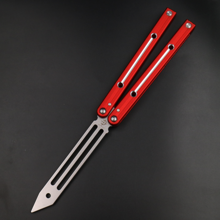 Boundless Big Fish v4 anti-skid integrated aluminum alloy handle, shaft sleeve structure, butterfly knife throwing knife practice knife does not cut the edge