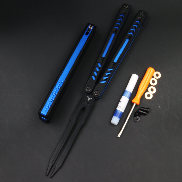 Ethereum G10 Aluminum Handle Butterfly Knife, Bushing Structure CNC Seiko, Throwing Knife Practice Knife Without Cutting Edge