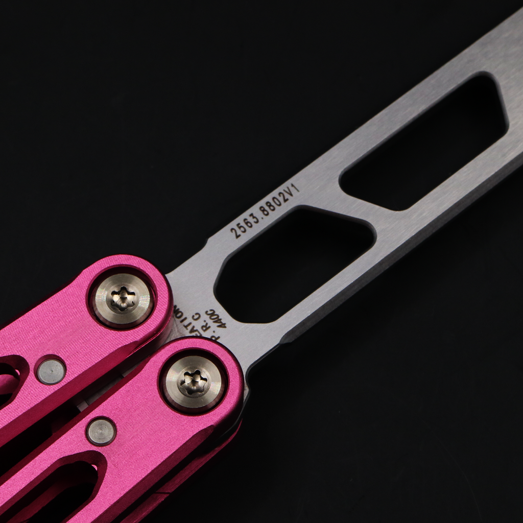 8802v1 Seven Series Aluminum, Unbladed Butterfly Knife, Fancy Beginner Entry, Entertainment Safe Decompression