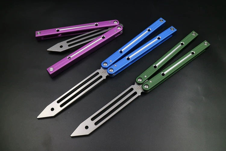 Boundless Big Fish v4 anti-skid integrated aluminum alloy handle, shaft sleeve structure, butterfly knife throwing knife practice knife does not cut the edge