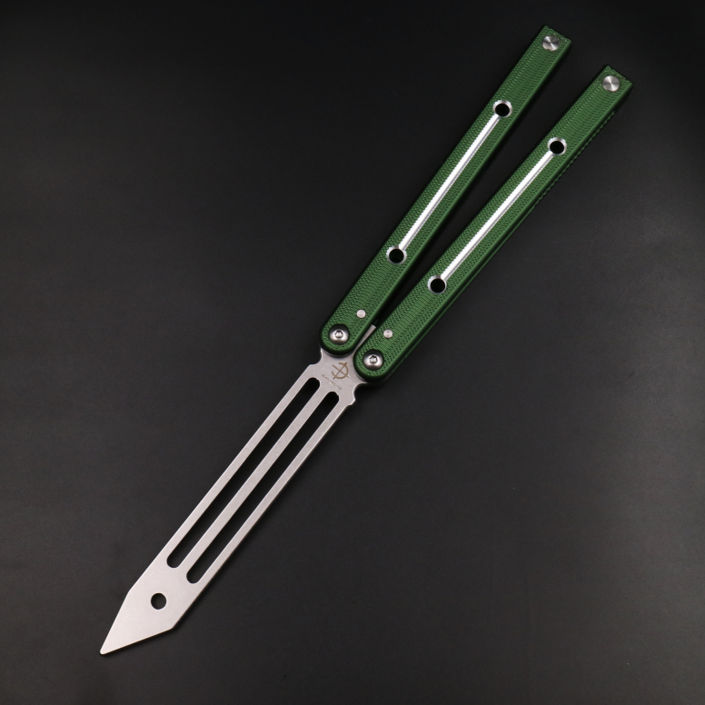 Boundless Big Fish v4 anti-skid integrated aluminum alloy handle, shaft sleeve structure, butterfly knife throwing knife practice knife does not cut the edge