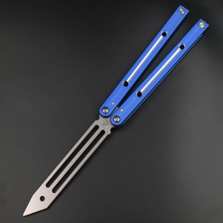 Boundless Big Fish v4 anti-skid integrated aluminum alloy handle, shaft sleeve structure, butterfly knife throwing knife practice knife does not cut the edge