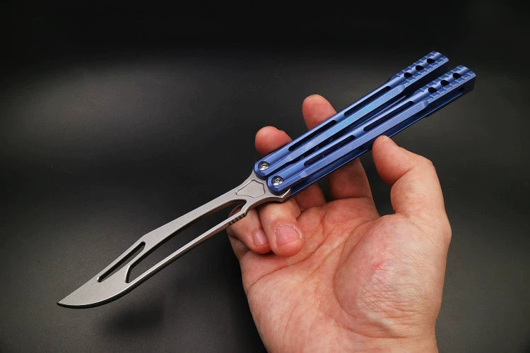 War Whale TC4 Titanium Alloy Integrated Handle, High-end Shaft Sleeve, Oil Storage Positioning Shaft, Butterfly Knife Throwing Knife Unbladed