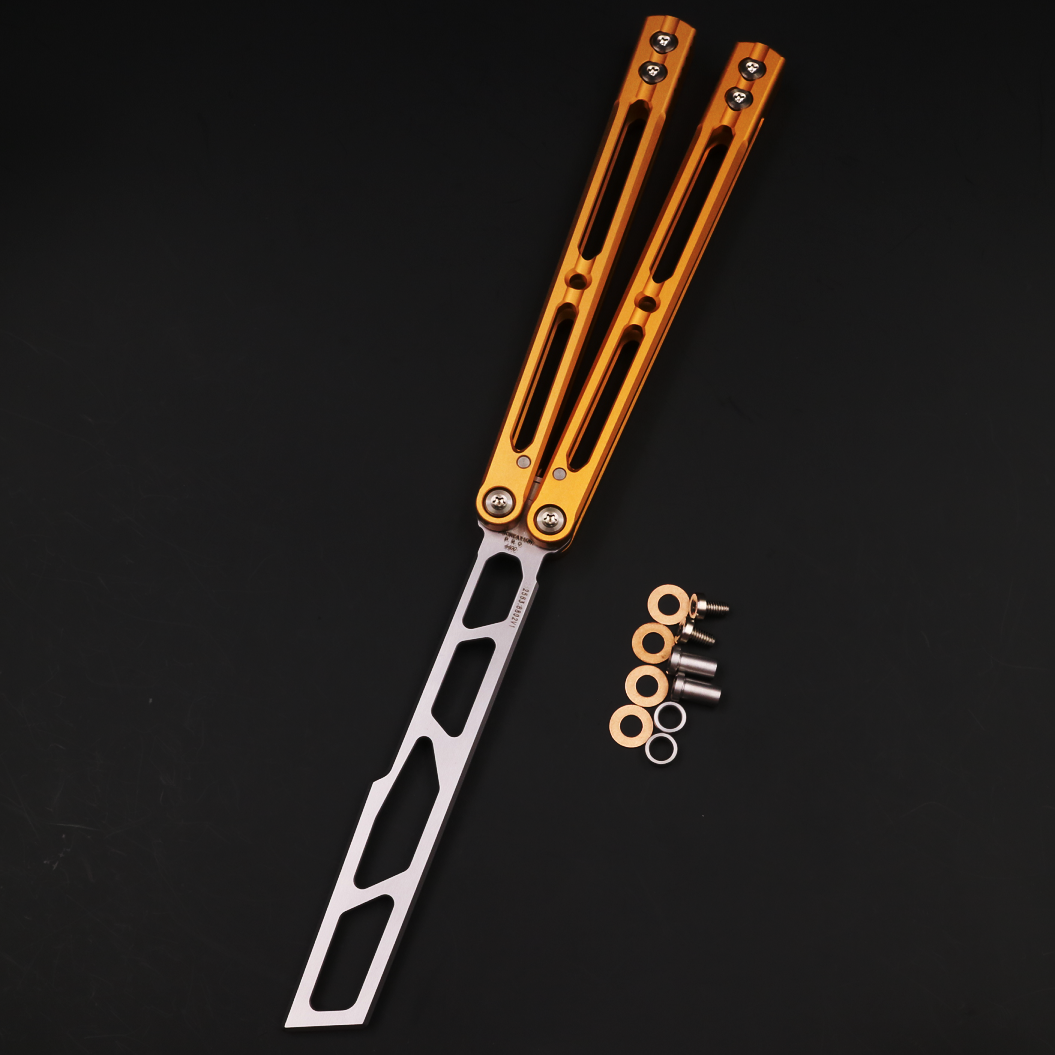 8802v1 Seven Series Aluminum, Unbladed Butterfly Knife, Fancy Beginner Entry, Entertainment Safe Decompression