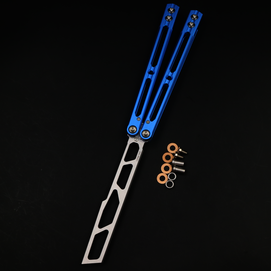 8802v1 Seven Series Aluminum, Unbladed Butterfly Knife, Fancy Beginner Entry, Entertainment Safe Decompression