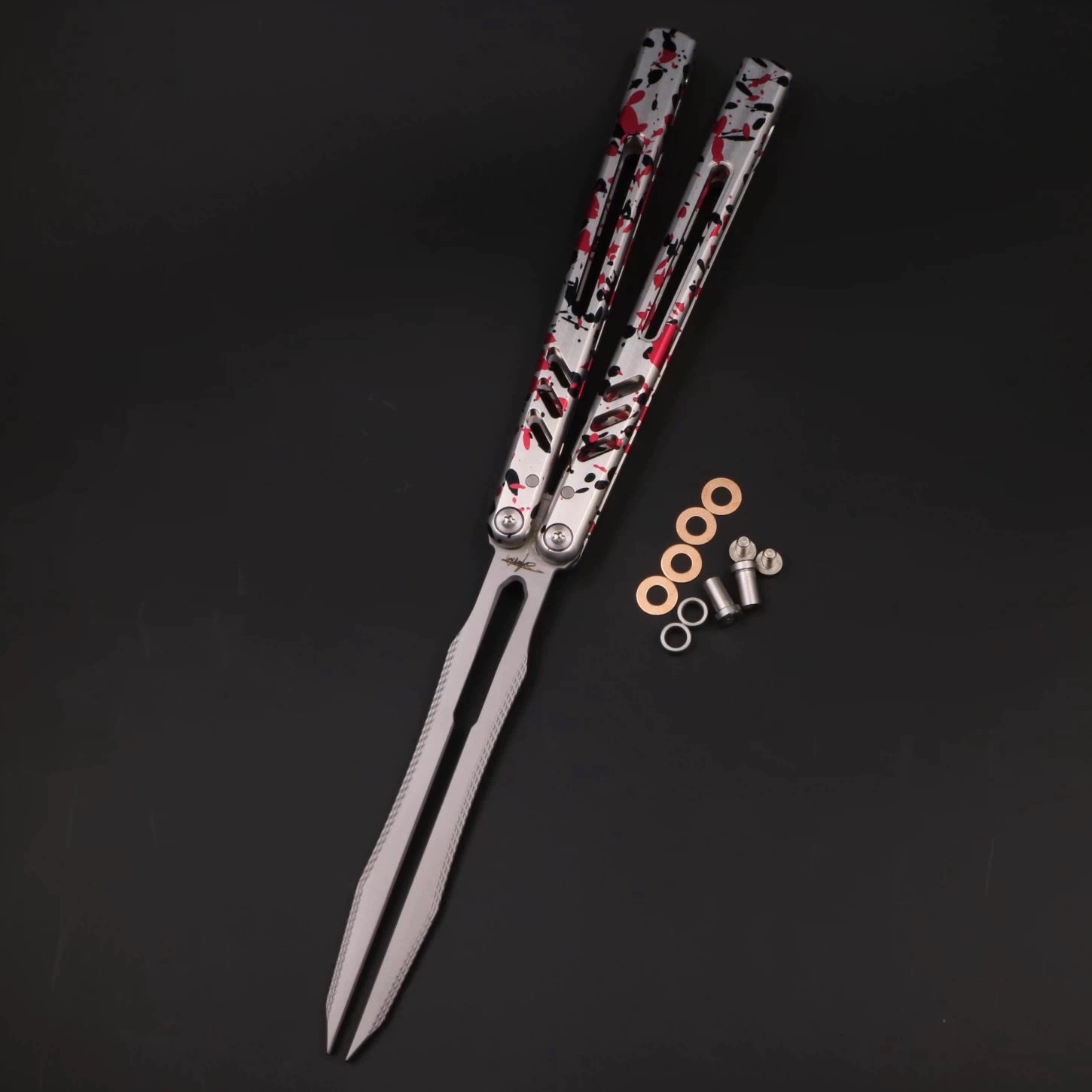 8801V3 Tuning Fork Folding Knife REP Butterfly Fancy AB Novice Practice Entry Toy Knife Unbladed