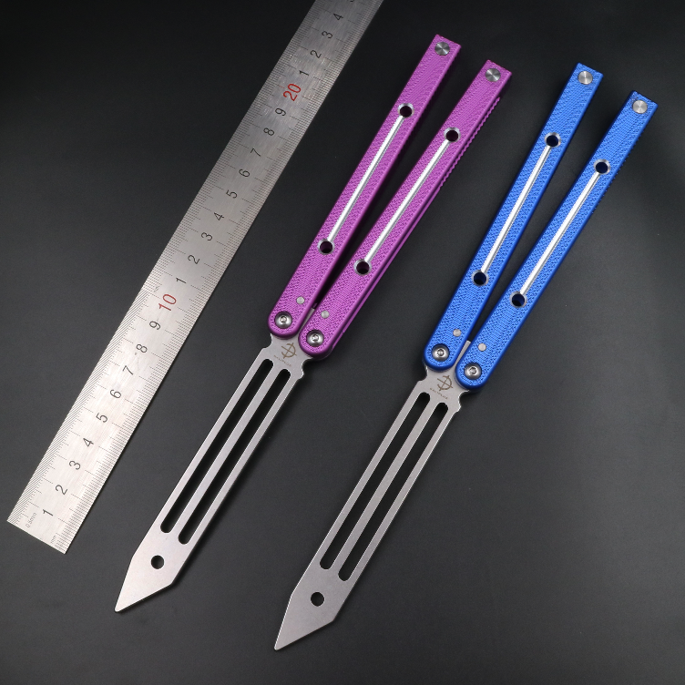 Boundless Big Fish v4 anti-skid integrated aluminum alloy handle, shaft sleeve structure, butterfly knife throwing knife practice knife does not cut the edge