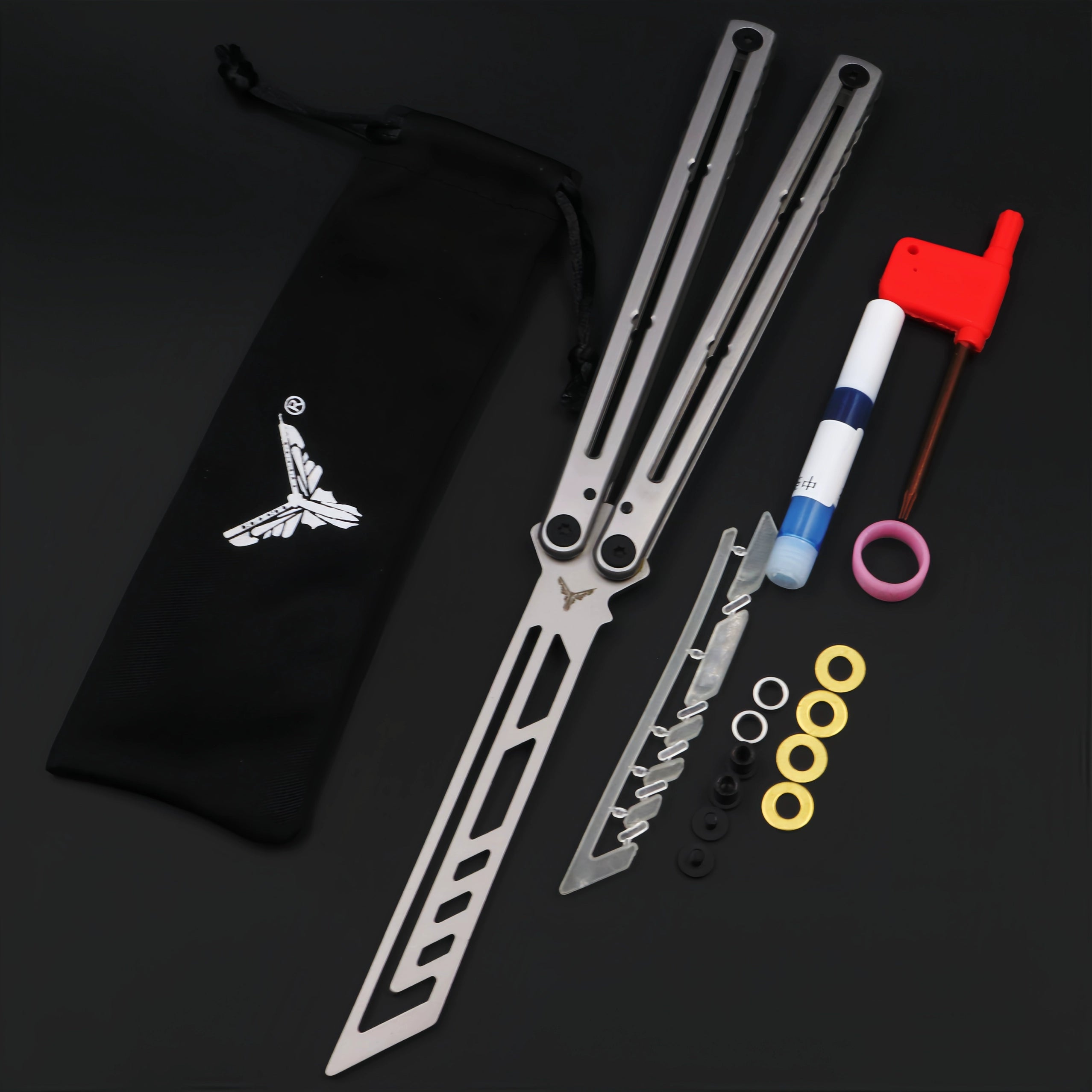 Luminous steel siren, novice butterfly knife, luminous counterweight unbladed