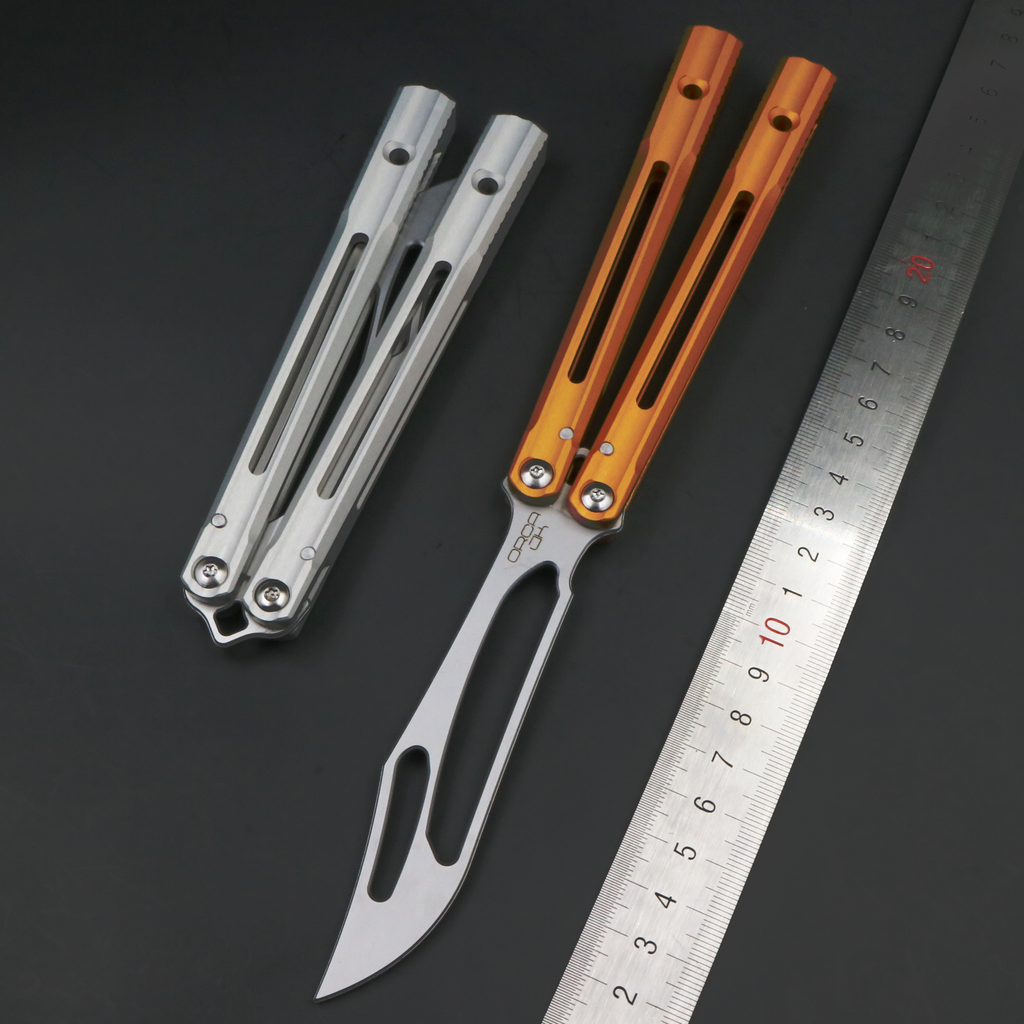 Ban Yu Aluminum Whale, Seven Series Aluminum, Unbladed Butterfly Knife, Glass Sound, Beginner Safety Decompression Finger Limit