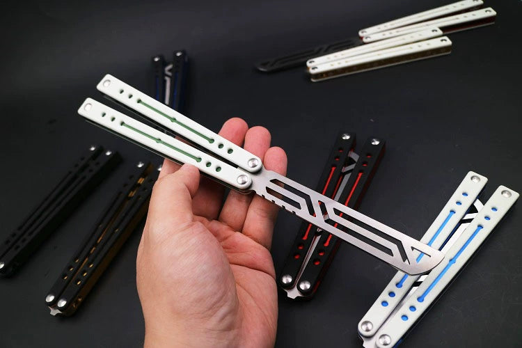 Nautilus, High-end Integrated Aluminum Handle Butterfly Knife, Shaft Sleeve Structure CNC Machining, Throwing Knife Practice Knife Without Cutting Edge
