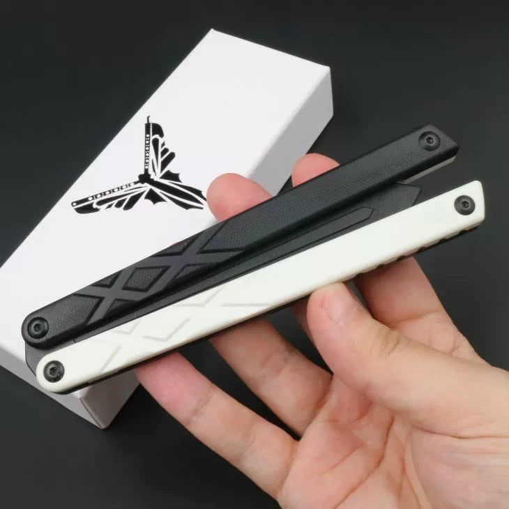 Swordfish G10 plastic butterfly knife, unbladed, splicing handle practice portable