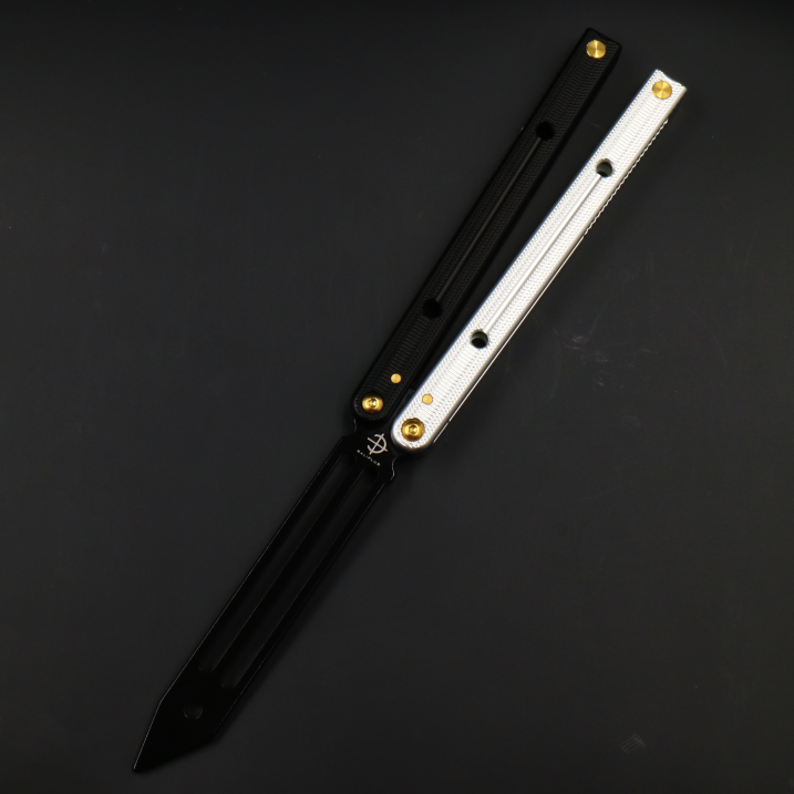 Boundless Big Fish v4 anti-skid integrated aluminum alloy handle, shaft sleeve structure, butterfly knife throwing knife practice knife does not cut the edge