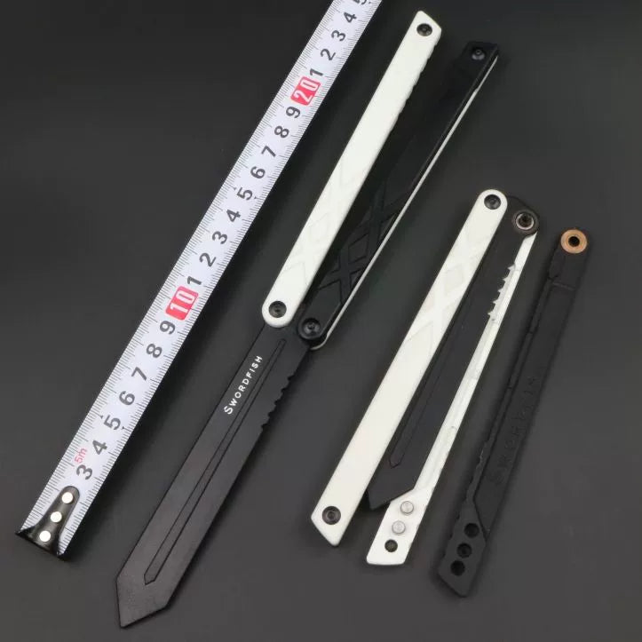 Swordfish G10 plastic butterfly knife, unbladed, splicing handle practice portable