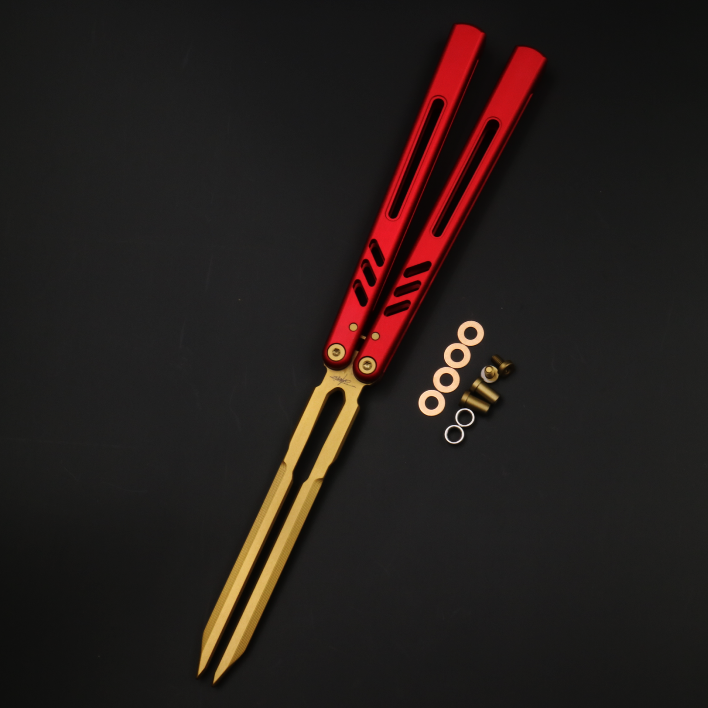 8802v1 Seven Series Aluminum, Unbladed Butterfly Knife, Fancy Beginner Entry, Entertainment Safe Decompression