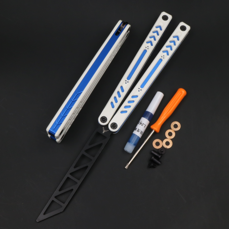Ethereum G10 Aluminum Handle Butterfly Knife, Bushing Structure CNC Seiko, Throwing Knife Practice Knife Without Cutting Edge