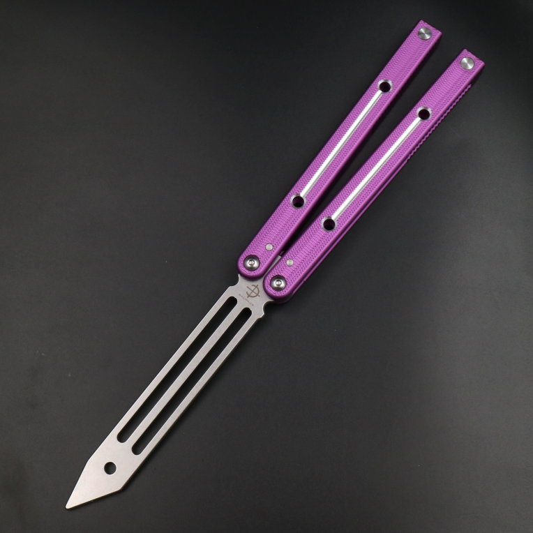 Boundless Big Fish v4 anti-skid integrated aluminum alloy handle, shaft sleeve structure, butterfly knife throwing knife practice knife does not cut the edge