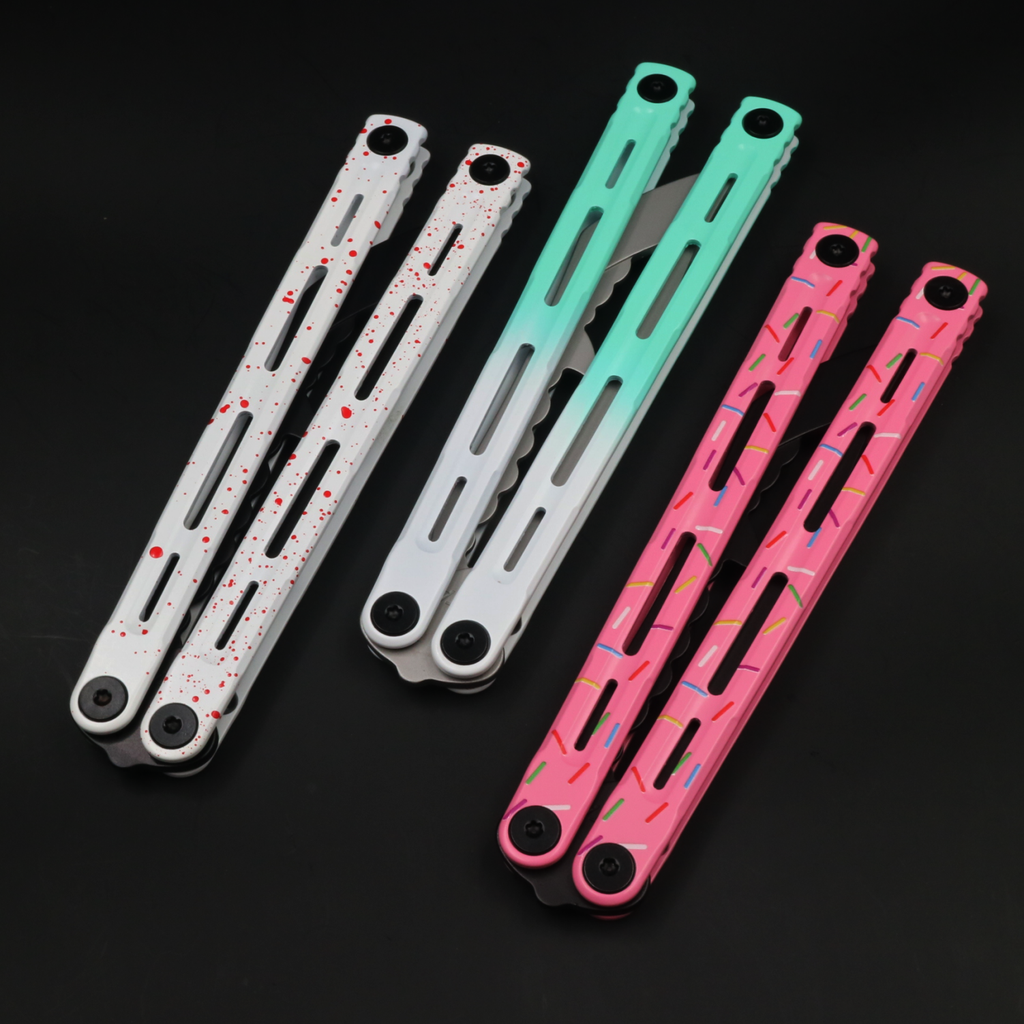 Steel Poseidon Butterfly Knife Fancy Integrated Steel Material Safe No Blade Practice Blade Performance Props