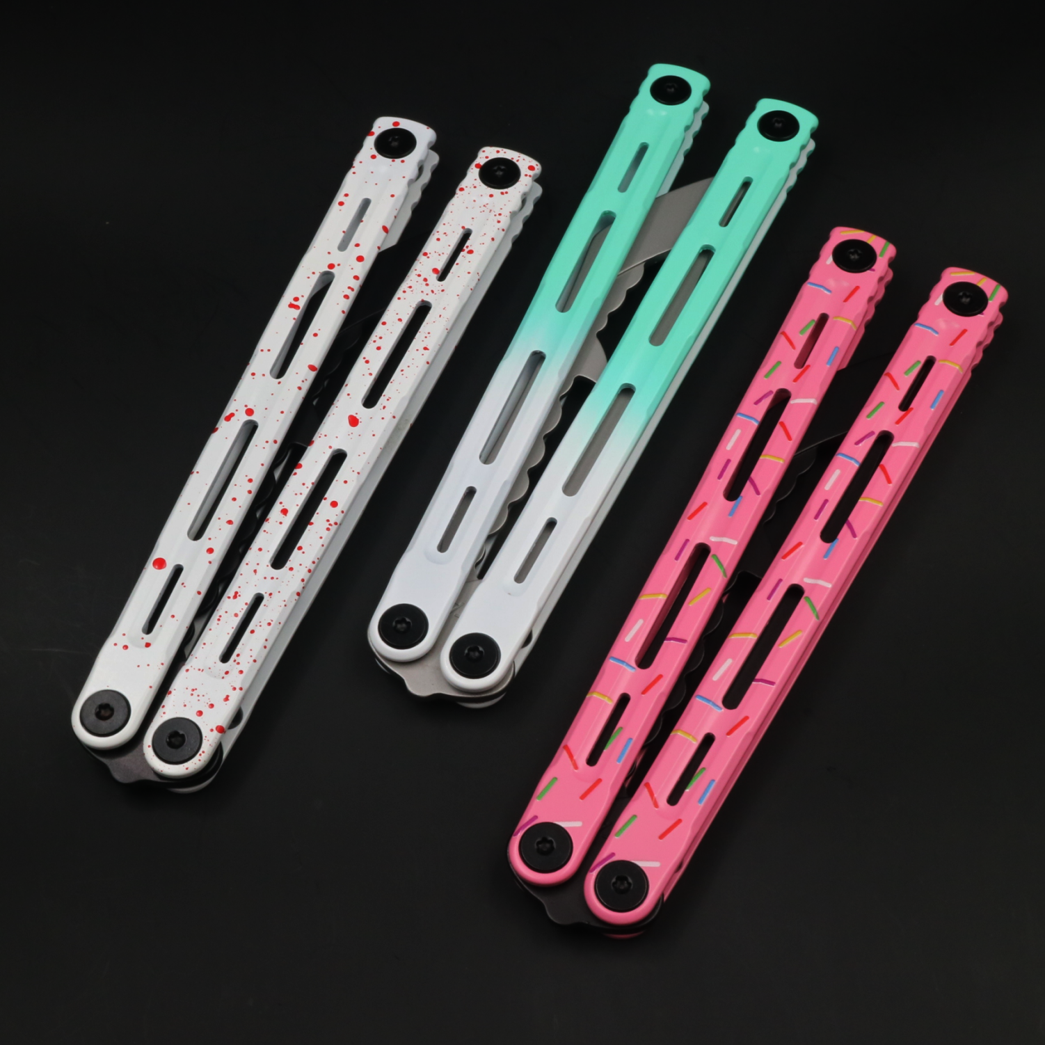 Steel Poseidon Butterfly Knife Fancy Integrated Steel Material Safe No Blade Practice Blade Performance Props