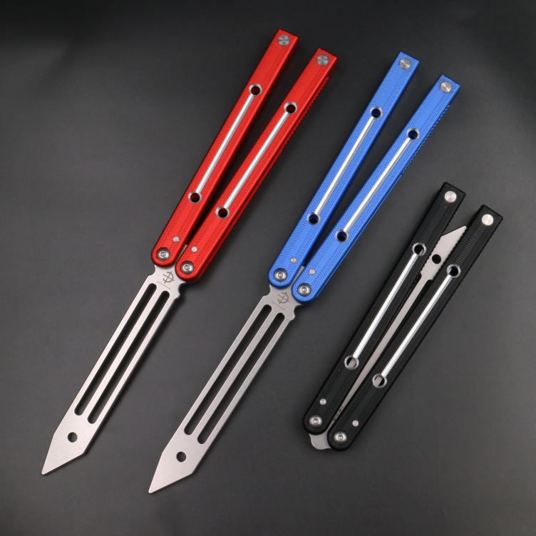 Boundless Big Fish v4 anti-skid integrated aluminum alloy handle, shaft sleeve structure, butterfly knife throwing knife practice knife does not cut the edge